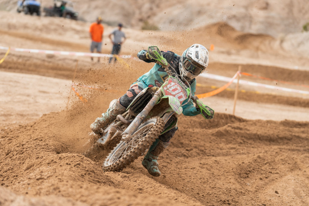 zach bell riding his kx450x at the 2023 blythe ngpc