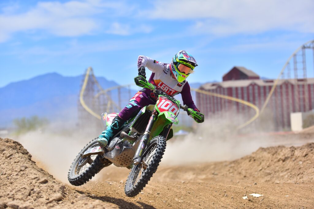 zach bell riding his kx450x at the 2023 primm ngpc